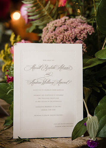 wedding reception, flowers, menu, detail shot